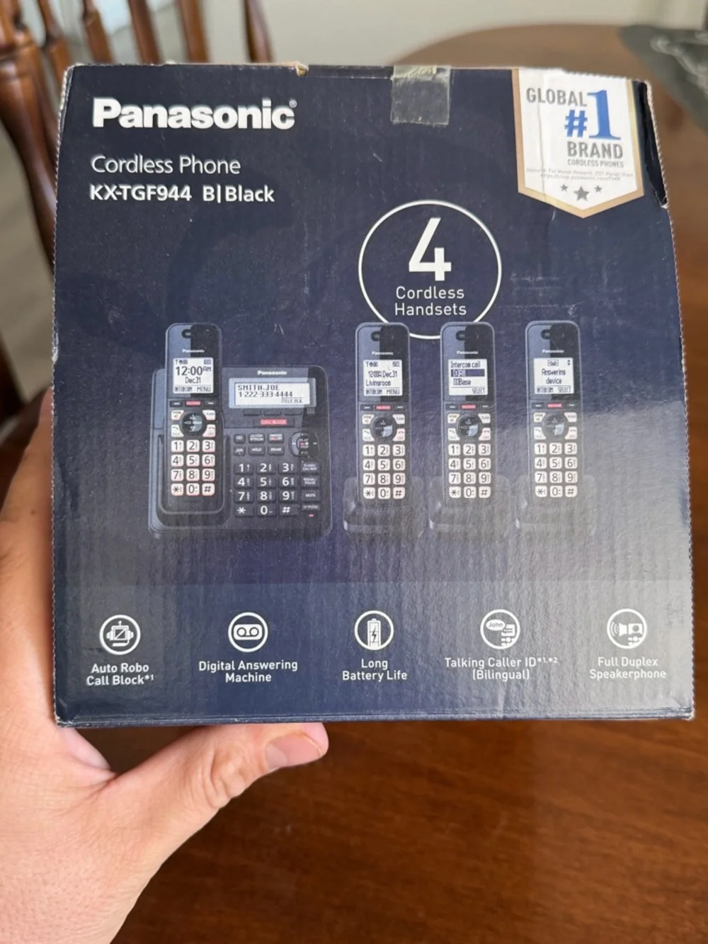 Panasonic Cordless Phone with Advanced Call Block / One-Ring Scam Alert / 2-Way